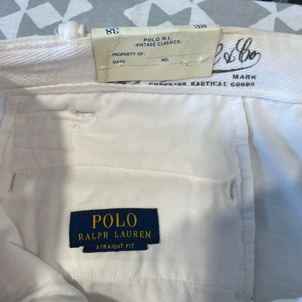 Polo Ralph Lauren Mens White Straight Fit Cut-Off Denim Shorts 38 NWT Classics